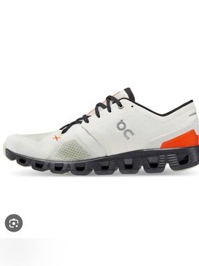 On Running Men's Running Shoe - Black with White & Orange Accent
